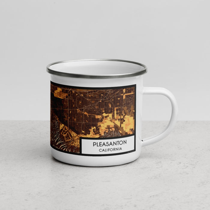 Right View Custom Pleasanton California Map Enamel Mug in Ember