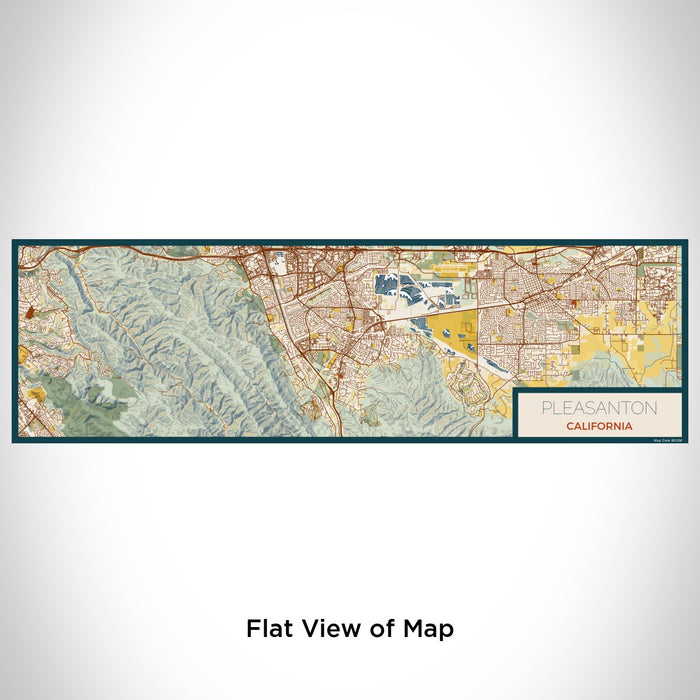 Flat View of Map Custom Pleasanton California Map Enamel Mug in Woodblock