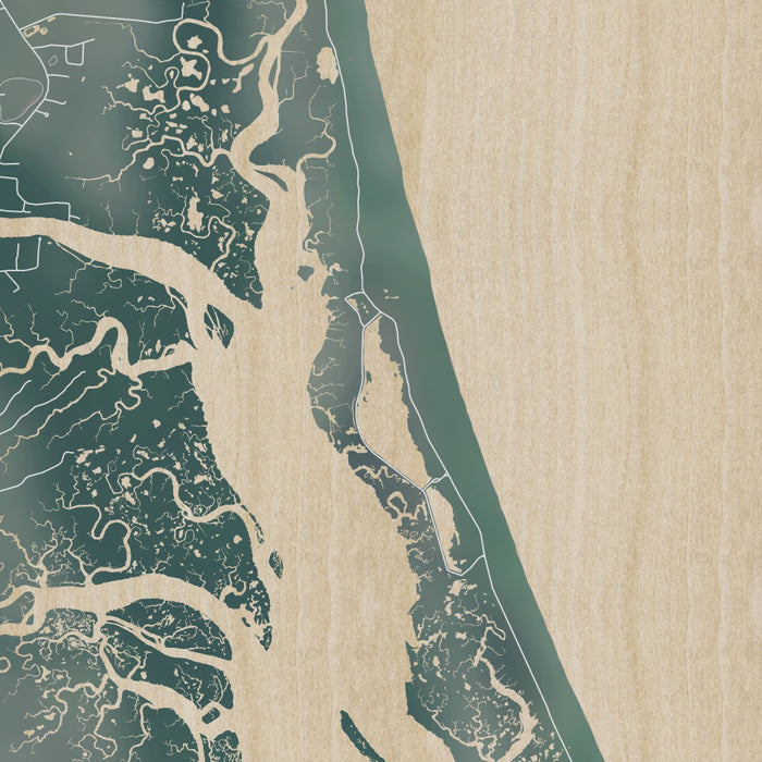 Plum Island Massachusetts Map Print in Afternoon Style Zoomed In Close Up Showing Details