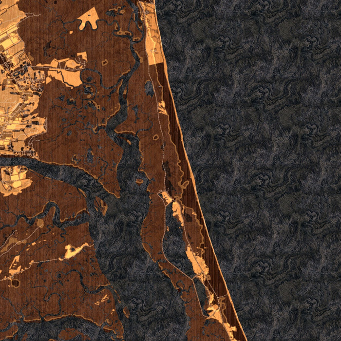 Plum Island Massachusetts Map Print in Ember Style Zoomed In Close Up Showing Details