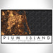 Plum Island Massachusetts Map Print Landscape Orientation in Ember Style With Shaded Background
