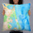 Person holding 22x22 Custom Plum Island Massachusetts Map Throw Pillow in Watercolor