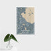 16x24 Plymouth Massachusetts Map Print Portrait Orientation in Afternoon Style With Tropical Plant Leaves in Water