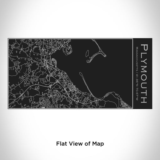 Rendered View of Plymouth Massachusetts Map Engraving on 17oz Stainless Steel Insulated Cola Bottle in Black
