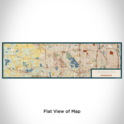 Flat View of Map Custom Plymouth Minnesota Map Enamel Mug in Woodblock