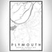 Plymouth North Carolina Map Print Portrait Orientation in Classic Style With Shaded Background