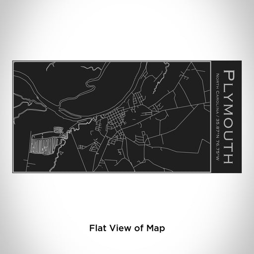 Rendered View of Plymouth North Carolina Map Engraving on 17oz Stainless Steel Insulated Cola Bottle in Black