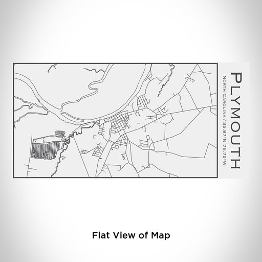 Rendered View of Plymouth North Carolina Map Engraving on 17oz Stainless Steel Insulated Cola Bottle in White
