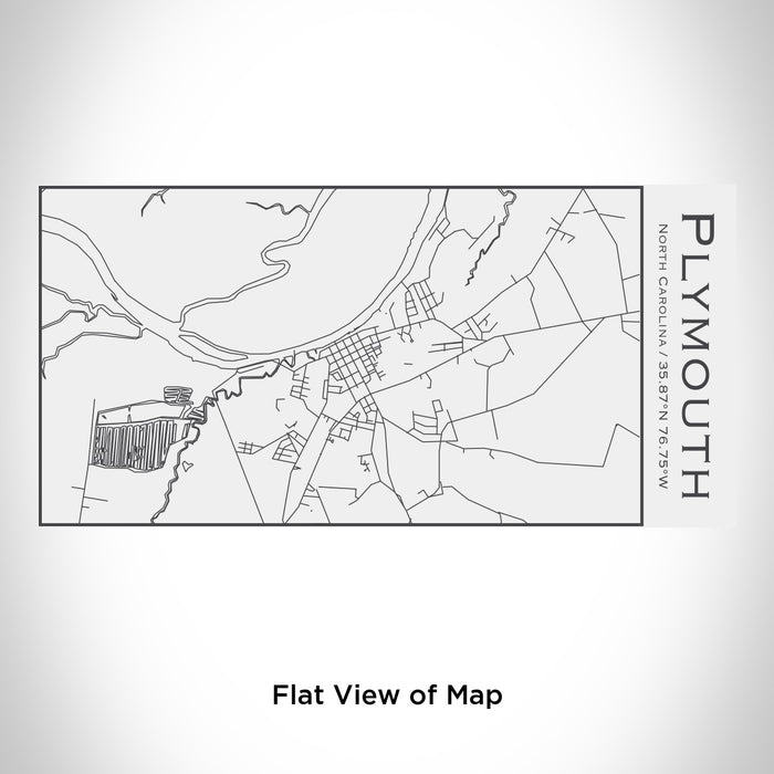 Rendered View of Plymouth North Carolina Map Engraving on 17oz Stainless Steel Insulated Cola Bottle in White