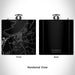 Rendered View of Plymouth North Carolina Map Engraving on 6oz Stainless Steel Flask in Black