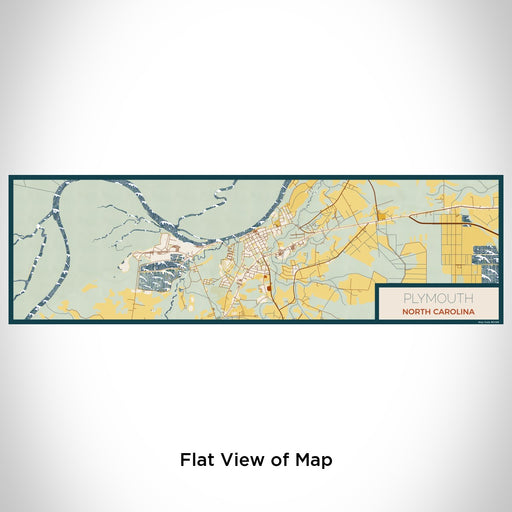 Flat View of Map Custom Plymouth North Carolina Map Enamel Mug in Woodblock