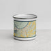 Front View Custom Plymouth North Carolina Map Enamel Mug in Woodblock