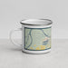 Left View Custom Plymouth North Carolina Map Enamel Mug in Woodblock