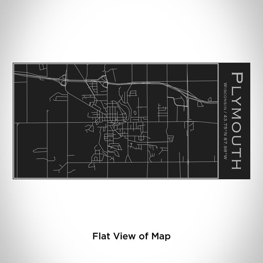 Rendered View of Plymouth Wisconsin Map Engraving on 17oz Stainless Steel Insulated Cola Bottle in Black