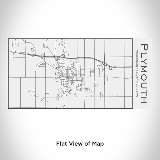 Rendered View of Plymouth Wisconsin Map Engraving on 17oz Stainless Steel Insulated Cola Bottle in White
