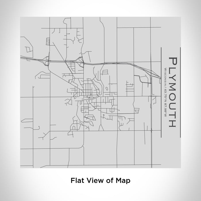 Rendered View of Plymouth Wisconsin Map Engraving on 17oz Stainless Steel Insulated Tumbler