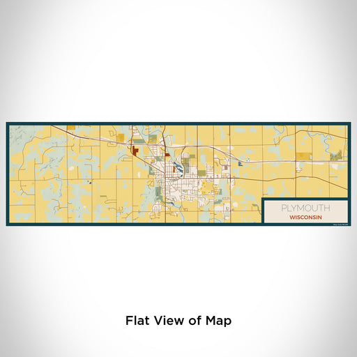 Flat View of Map Custom Plymouth Wisconsin Map Enamel Mug in Woodblock