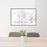 24x36 Pocatello Idaho Map Print Lanscape Orientation in Classic Style Behind 2 Chairs Table and Potted Plant