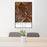 24x36 Pocatello Idaho Map Print Portrait Orientation in Ember Style Behind 2 Chairs Table and Potted Plant