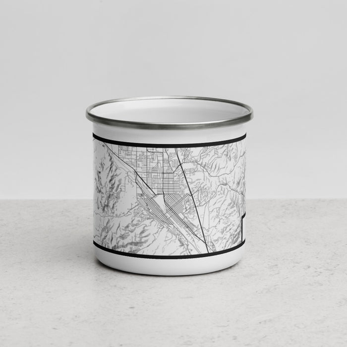 Front View Custom Pocatello Idaho Map Enamel Mug in Classic