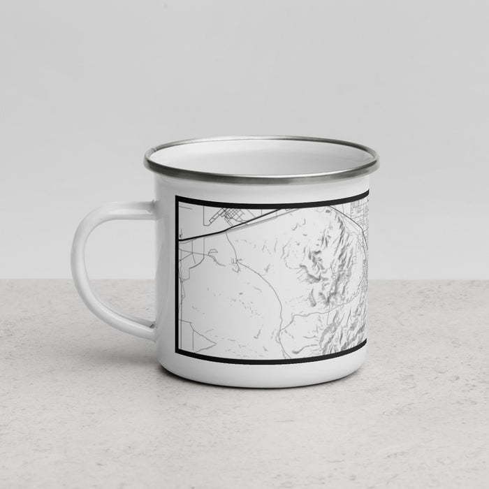Left View Custom Pocatello Idaho Map Enamel Mug in Classic