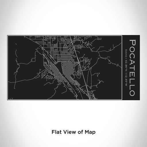 Rendered View of Pocatello Idaho Map Engraving on 17oz Stainless Steel Insulated Cola Bottle in Black
