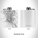 Rendered View of Pocatello Idaho Map Engraving on 6oz Stainless Steel Flask in White