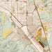 Pocatello Idaho Map Print in Woodblock Style Zoomed In Close Up Showing Details