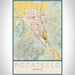 Pocatello Idaho Map Print Portrait Orientation in Woodblock Style With Shaded Background