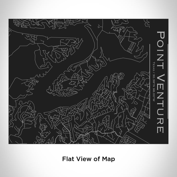 Rendered View of Point Venture Texas Map Engraving on 20oz Stainless Steel Insulated Bottle with Bamboo Top in Black