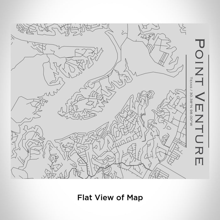 Rendered View of Point Venture Texas Map Engraving on 20oz Stainless Steel Insulated Bottle with Bamboo Top