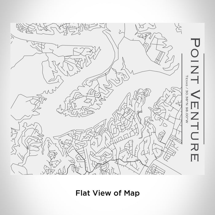 Rendered View of Point Venture Texas Map Engraving on 20oz Stainless Steel Insulated Bottle with Bamboo Top in White