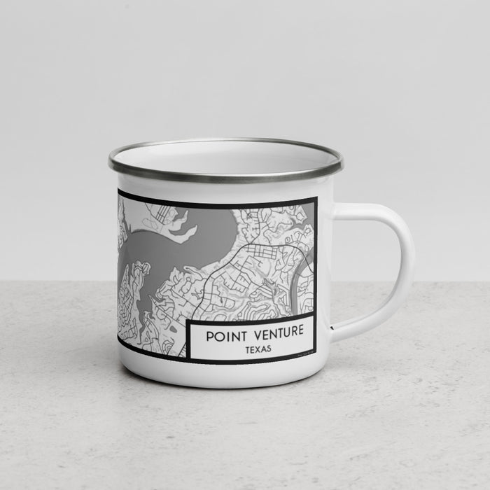 Right View Custom Point Venture Texas Map Enamel Mug in Classic