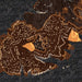 Point Venture Texas Map Print in Ember Style Zoomed In Close Up Showing Details