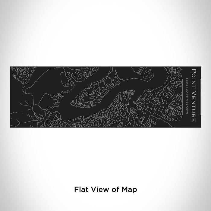 Rendered View of Point Venture Texas Map Engraving on 10oz Stainless Steel Insulated Cup with Sliding Lid in Black