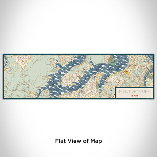 Flat View of Map Custom Point Venture Texas Map Enamel Mug in Woodblock