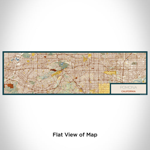 Flat View of Map Custom Pomona California Map Enamel Mug in Woodblock