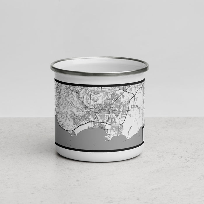 Front View Custom Ponce Ponce Map Enamel Mug in Classic