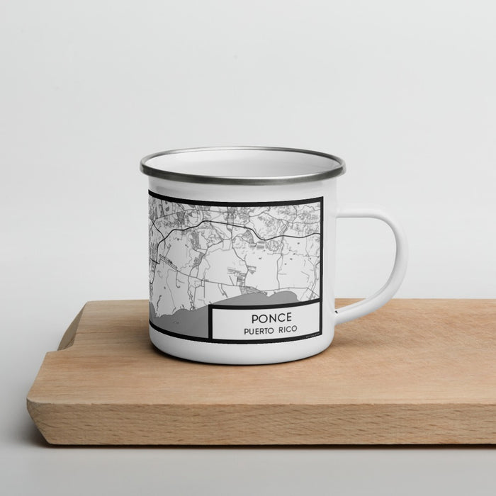 Right View Custom Ponce Puerto Rico Map Enamel Mug in Classic