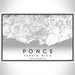 Ponce Puerto Rico Map Print Landscape Orientation in Classic Style With Shaded Background