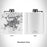 Rendered View of Ponce Puerto Rico Map Engraving on 6oz Stainless Steel Flask in White