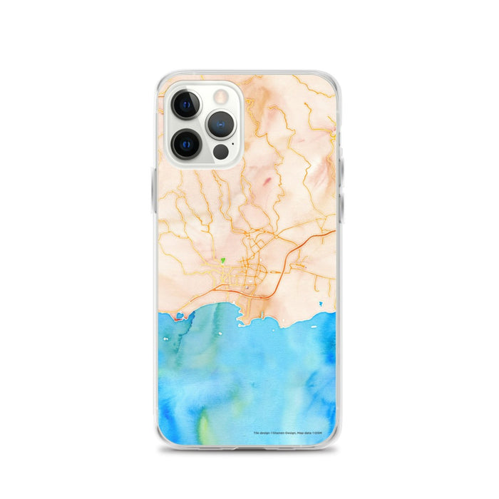 Custom Ponce Puerto Rico Map iPhone 12 Pro Phone Case in Watercolor