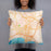 Person holding 18x18 Custom Ponce Puerto Rico Map Throw Pillow in Watercolor