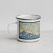 Left View Custom Ponce Puerto Rico Map Enamel Mug in Woodblock