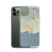 Custom Ponce Puerto Rico Map Phone Case in Woodblock on Table with Laptop and Plant