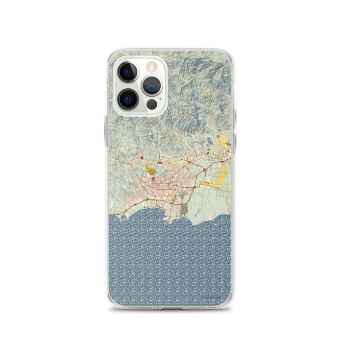 Custom Ponce Puerto Rico Map iPhone 12 Pro Phone Case in Woodblock