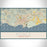 Ponce Puerto Rico Map Print Landscape Orientation in Woodblock Style With Shaded Background