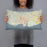 Person holding 20x12 Custom Ponce Puerto Rico Map Throw Pillow in Woodblock