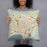 Person holding 18x18 Custom Ponce Puerto Rico Map Throw Pillow in Woodblock