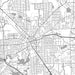Pontiac Michigan Map Print in Classic Style Zoomed In Close Up Showing Details